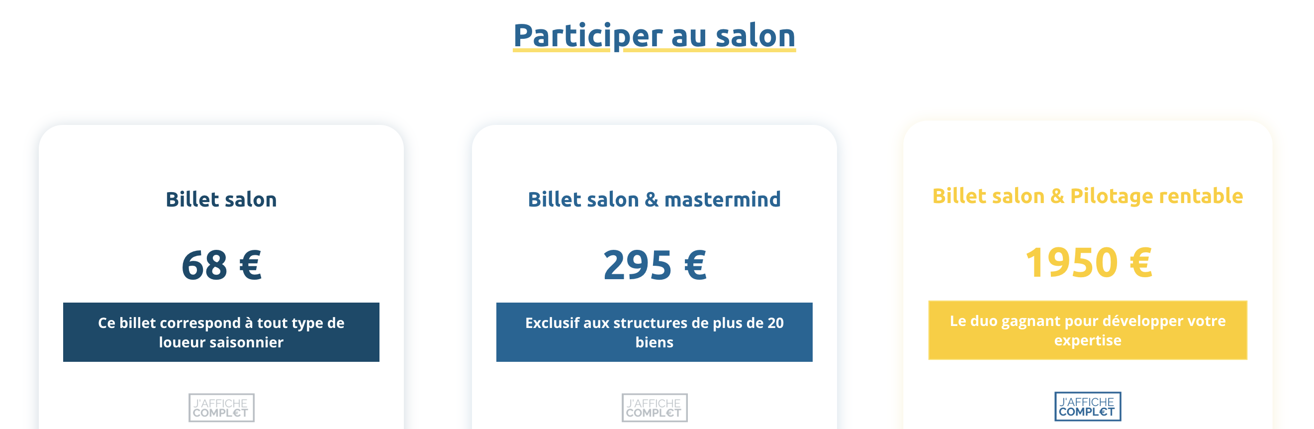 billetterie rdv des pros de la location saisonnière 2025
