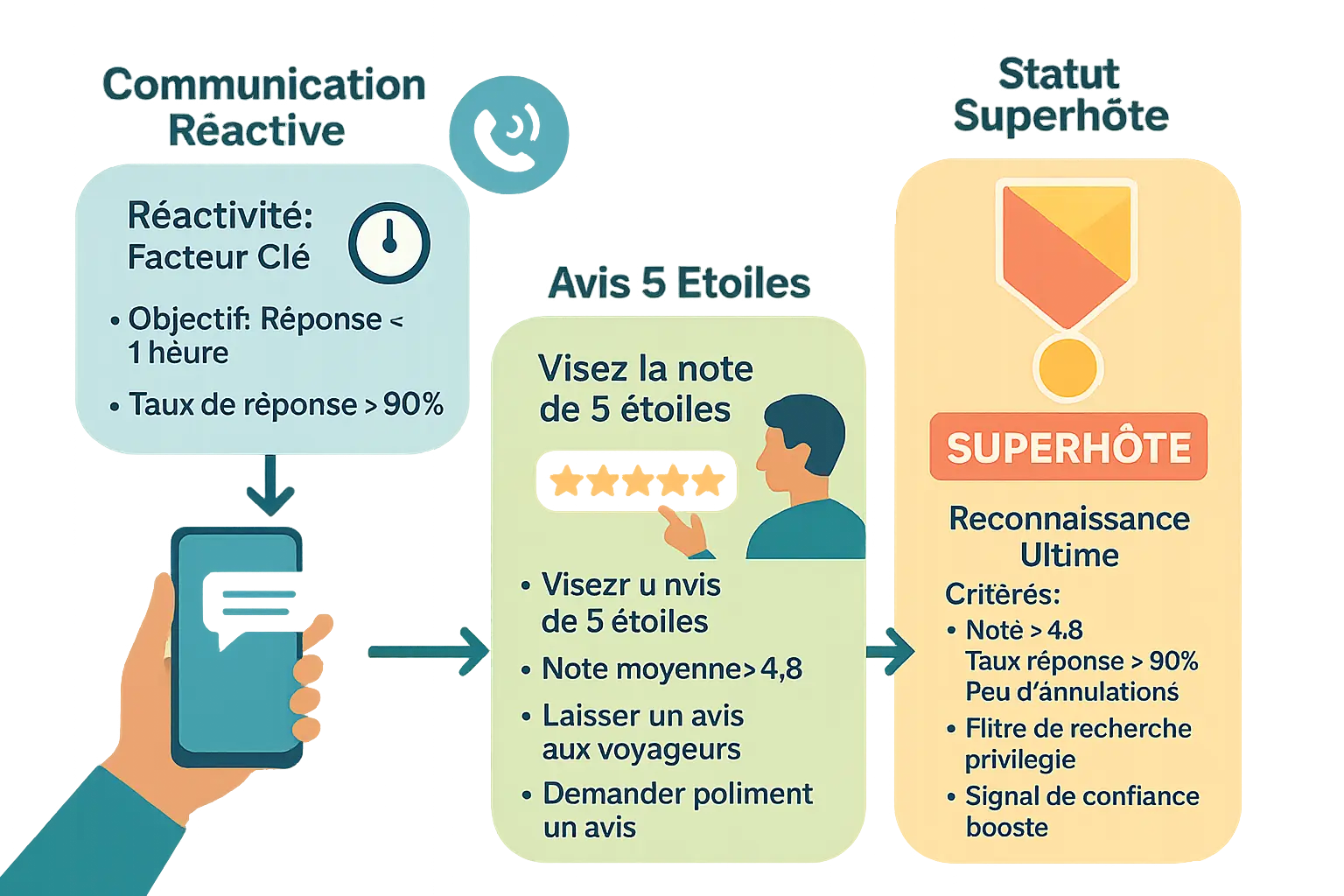 Illustration de la communication hôte-voyageur